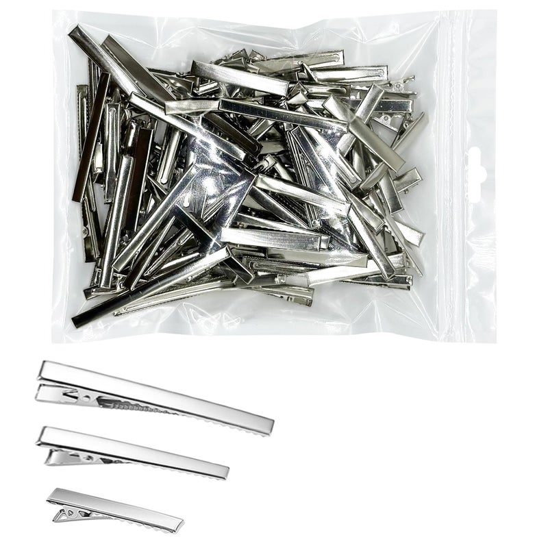 Cayway Metal Clips for Hair Pin Resin Silicone Molds DIY, Hair Clips, Hairpin for Epoxy Resin Hair Pin, 100 PCS in 3 Style, Silver - Image 3